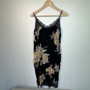 Band Of Gypsies Dress M Black Foral Burnout Velvet Lace Goth Vampy 90s Grunge